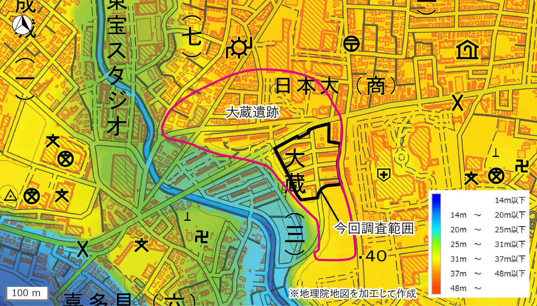 第1図　大蔵遺跡の位置と周辺の地形図.jpg